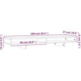  Stalak za monitor bijeli 100 x 27 x 14 cm od masivne borovine | shoptok.hr