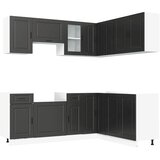  11-dijelni set kuhinjskih ormarića Porto konstruiranog drva Crna | Shoptok.si