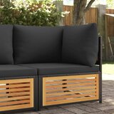 Maison Chic Vrtni kotni kavč - Zunanji kavč z blazinami trden akacijev les, (22040689) | Shoptok.si