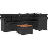  The Living Store Vrtna sedežna garnitura 6-delna z blazinami črna poli ratan - Vrtna Sedežna Garniture, (21462735) | Shoptok.si