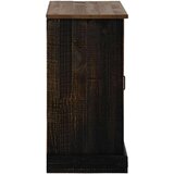 vidaXL Bivak HALDEN z drsnimi vrati črna 80x40x80 cm masivni les | Shoptok.si
