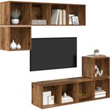 vidaXL Set TV komoda s pohranom 4 pcs Staro drvo 37 x 37 x 142.5 cm | shoptok.hr