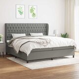  Krevet s oprugama i madracem tamnosivi 200 x 200 cm od tkanine | shoptok.hr