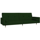 Maison Chic kavč - Sofa - Kanape dvosed z ležiščem in dvema blazinama temno zelen žamet, (21727794) | Shoptok.si