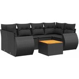 7-dijelni set vrtnih sofa od poliratana s jastucima crni | shoptok.hr