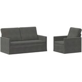  Set sofe 2 pcs Tamnosiva Kordura tekstil - Tamnosiva Jednostruka + Dvostruka (140 cm) | shoptok.hr