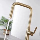 ELITE EDITION Kuhinjska armatura KF1692 z izvlečno prho v barvi brušenega zlata — Črna | Shoptok.si