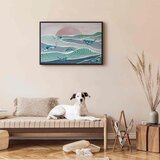  Slika - Fish on the waves 60x40 U crnom drvenom okviru | shoptok.hr