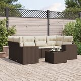  7-dijelni set vrtnih sofa od poliratana s jastucima smeđi | shoptok.hr