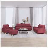 vidaXL 4-dijelni set sofa s jastucima crvena boja vina od tkanine Cijene