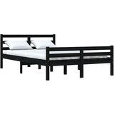  Posteljni okvir črn iz trdnega lesa 150x200 cm 5FT | Shoptok.si