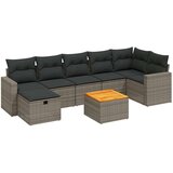  8-dijelni set vrtnih sofa od poliratana s jastucima sivi | shoptok.hr