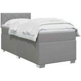  Boxspring krevet s madracem Svjetlosiva 90 x 190 cm Tkanina - Svjetlosiva 90 x 190 cm Dizajn s rombovima | shoptok.hr