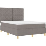 vidaXL Postelja s podnim vzmetenjem z vzmetnico taupe 140x190 cm tkanina, (22084067) | Shoptok.si