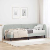 vidaXL kutni okvir kreveta s madracem svijetlo siva 80 x 200 cm baršun | shoptok.hr