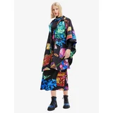 Desigual Black Manchas Colima Womens Patterned Poncho - Women