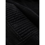 Ombre Men's retro-style biker jacket with stand-up collar - black | Eponuda.ba