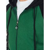 DStreet Bluza męska rozpinana z kapturem zielona | shoptok.hr