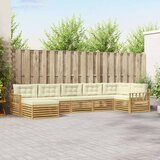  Set vanjskih sofa 7 kom. Bijela i krem Smeđa 406 x 168,5 x 73 cm | shoptok.hr