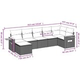  7-dijelni set vrtnih sofa od poliratana s jastucima crni | shoptok.hr