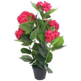 vidaXL Umetna rastlina hortenzija v loncu 60 cm rdeča Cene