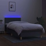  Box spring postelja z vzmetnico LED temno siva 90x200 cm blago, (20726869) | Shoptok.si