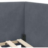vidaXL Kutni okvir kreveta s uzglavljem Tamno siva 100 x 200 cm Baršun | shoptok.hr