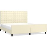  Okvir za krevet s uzglavljem krem 180x200 cm od umjetne kože | shoptok.hr