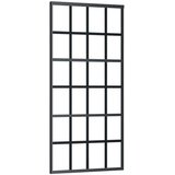 Furnova Drsna vrata ESG steklo in aluminij 90x205 cm črna, (21944732) | Shoptok.si