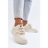 Boto Women's Beige Faux Leather Sneakers Avanalis | shoptok.hr