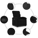  Naslonjač na podizanje od tkanine crni | shoptok.hr