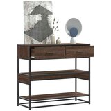 Maison Chic konzolna miza - miza ob steni rjav hrast 90x35x80 cm inženirski les, (21786375) | Shoptok.si
