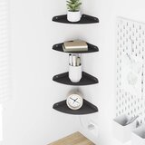  Lebdeća polica s policom s pohranom 4 pcs Crna 18 x 18 x 2 cm | shoptok.hr