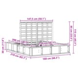 vidaXL Posteljni okvir s predalom za shranjevanje Bela 150x200 cm Trden les iz bora | Shoptok.si