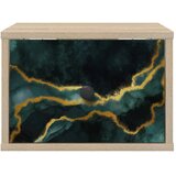  Wall-mounted noćni ormarić WIJHE Hrast sonoma 36 x 33 x 25 cm - Hrast sonoma Tirkizni mramorni uzorak 1 | shoptok.hr