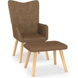  Stol za sproščanje s stolčkom taupe blago, (20957945) | Shoptok.si