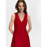 Reserved Midi haljina od mješavine lana - crvena | shoptok.hr