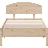  Posteljni okvir z vzglavjem 100x200 cm trdna borovina | Shoptok.si