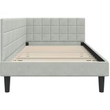  Kutni okvir kreveta Svijetlo siva 100 cm x 200 cm Baršun | shoptok.hr
