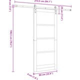 vidaXL Klizna Vrata s Hardverom Bijela 86x198.5 cm Čvrsto Drvo Bor | shoptok.hr