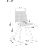  Stolica ELLIS - Tkanina - siva | shoptok.hr