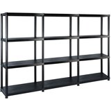 vidaXL regal s policami 4-nadstropni črn 183x30,5x130 cm plastika Cene