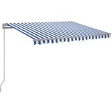 Tenda na ručno uvlačenje s LED svjetlom 300x250 cm plavo-bijela | shoptok.hr