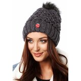 Fasardi Warm winter hat with a pompom, graphite | Shoptok.si