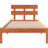  Krevetni okvir s uzglavljem u boji voska 90x190 cm od punog borovog drveta | shoptok.hr