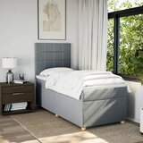  Box spring krevet s madracem svjetlosivi 90x190 cm od tkanine | shoptok.hr