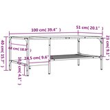  Stolić za kavu sa stalkom smeđa boja hrasta 100x51x40 cm | shoptok.hr