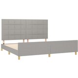  Posteljni okvir z vzglavjem svetlo siv 200x200 cm blago, (20788492) | Shoptok.si