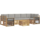  Setovi sofa Čvrsto drvo akacije Svjetlosiva 59 x 59 x 37 cm | Shoptok.si