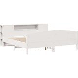  Knjižna postelja brez vzmetnice bela 200x200 cm trdna borovina, (21609342) | Shoptok.si